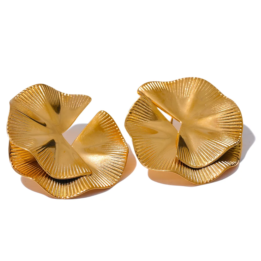 Brincos Flor de Aço Inoxidável - Estilo Moderno e Elegante